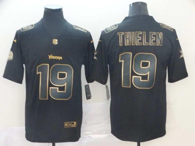 Men Minnesota Vikings 19 Thielen Nike Vapor Limited Black Golden NFL Jerseys